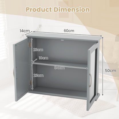 Wall-mounted Bathroom Mirror Cabinet for Bathroom Living Room-Grey