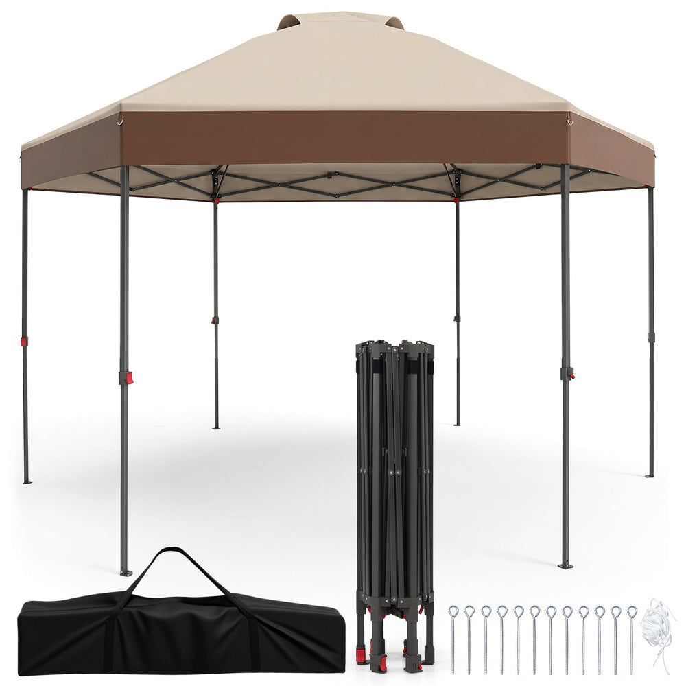 Waterproof Canopy Tent with Carry Bag Pegs and Wind Ropes for Outdoor Events-White