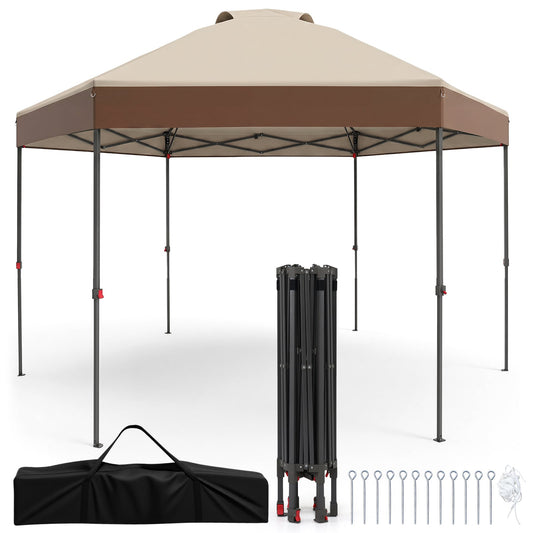 Waterproof Canopy Tent with Carry Bag Pegs and Wind Ropes for Outdoor Events-White