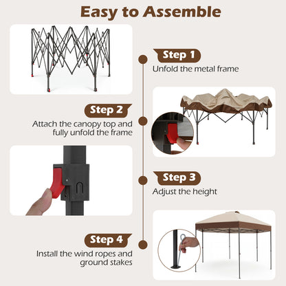 Waterproof Canopy Tent with Carry Bag Pegs and Wind Ropes for Outdoor Events-White