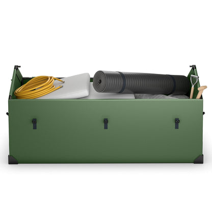 658L Outdoor Storage Box Tarpaulin Deck Box with Ventilated Window-Green
