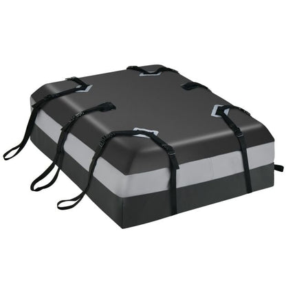 420 L roof box for car with combination lock & 6 door hooks & anti-slip mat waterproof roof box gray