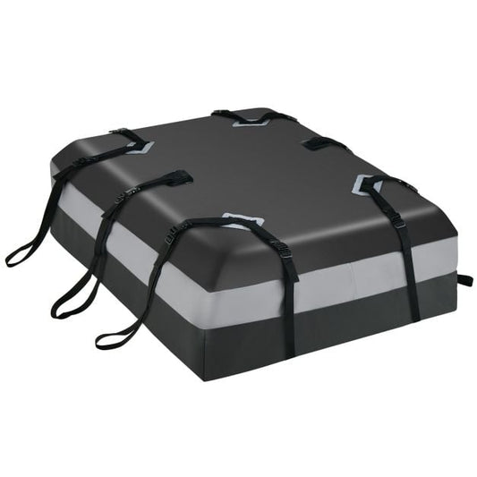 420 L roof box for car with combination lock & 6 door hooks & anti-slip mat waterproof roof box gray