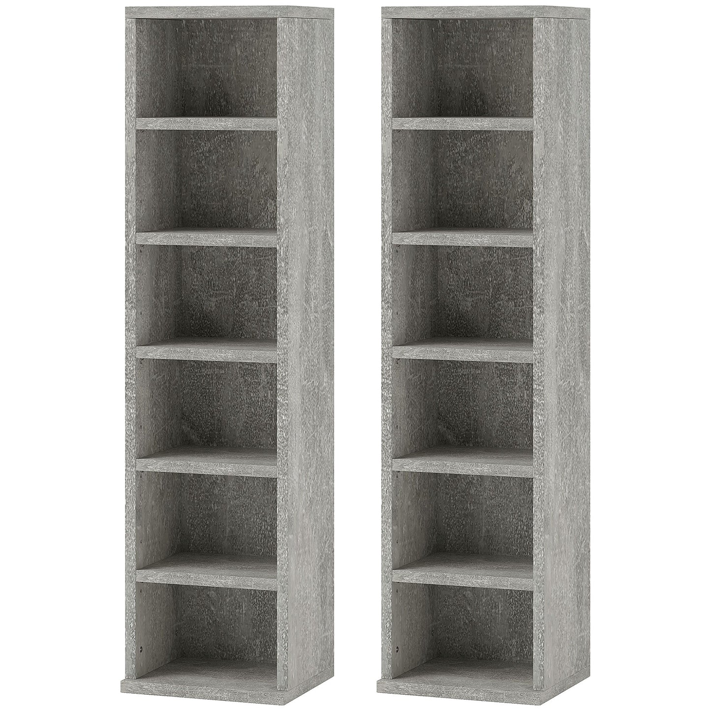 HOMCOM Set of Two 102 CD Storage Units - Cement Grey