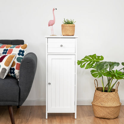3-Tier Free-Standing Bathroom Cabinet with Drawer-White