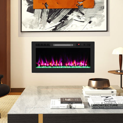 WiFi-Enabled Electric Fireplace Compatible with Alexa and Google Assistant-M