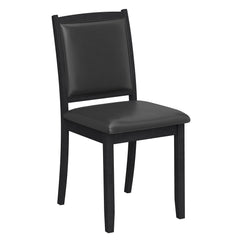 Wooden Dining Chair with Padded Seat and Backrest for Kitchen Dining Room-Black