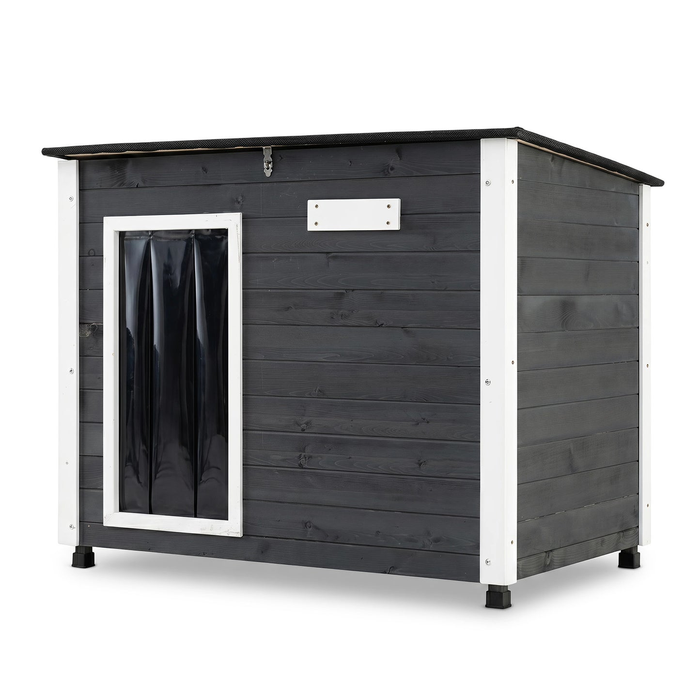 Wooden Dog House Outdoor with Natural Spruce Wood Frame-S