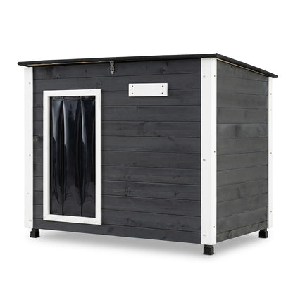 Wooden Dog House Outdoor with Natural Spruce Wood Frame-S