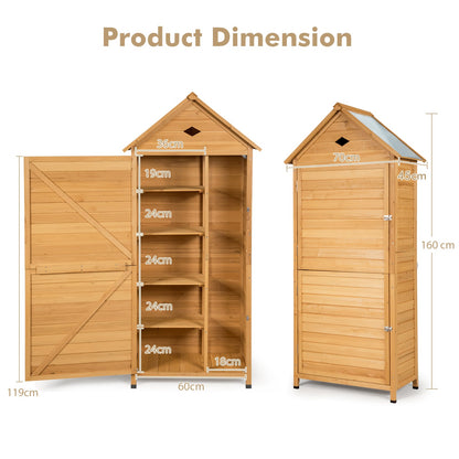 Wooden Garden Shed with Lockable Double Doors and Slope Roof
