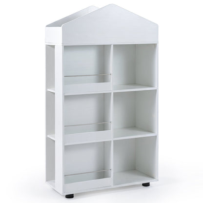 Wooden Kids Bookshelf and Toy Storage with Multiple Compartments-White