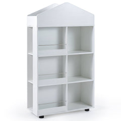 Wooden Kids Bookshelf and Toy Storage with Multiple Compartments-White