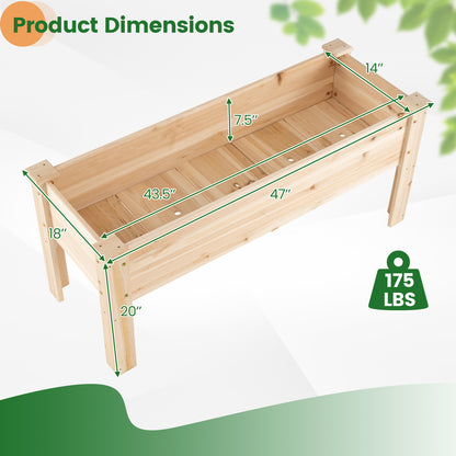Wooden Raised Garden Bed with 5 Drainage Holes