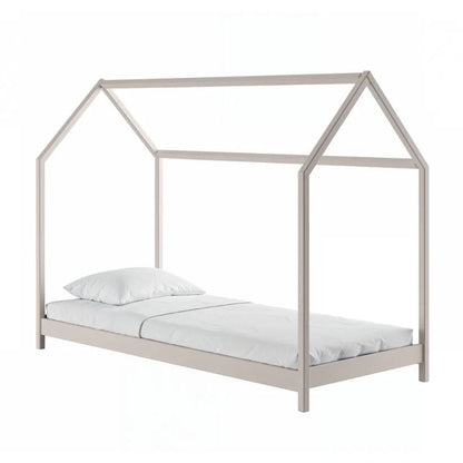 House-shaped bed frame on a white background