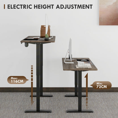 مكتب كهربائي قائم قابل للتعديل من Vinsetto بارتفاع 72-116 سم، مع شاشة LED - أسود