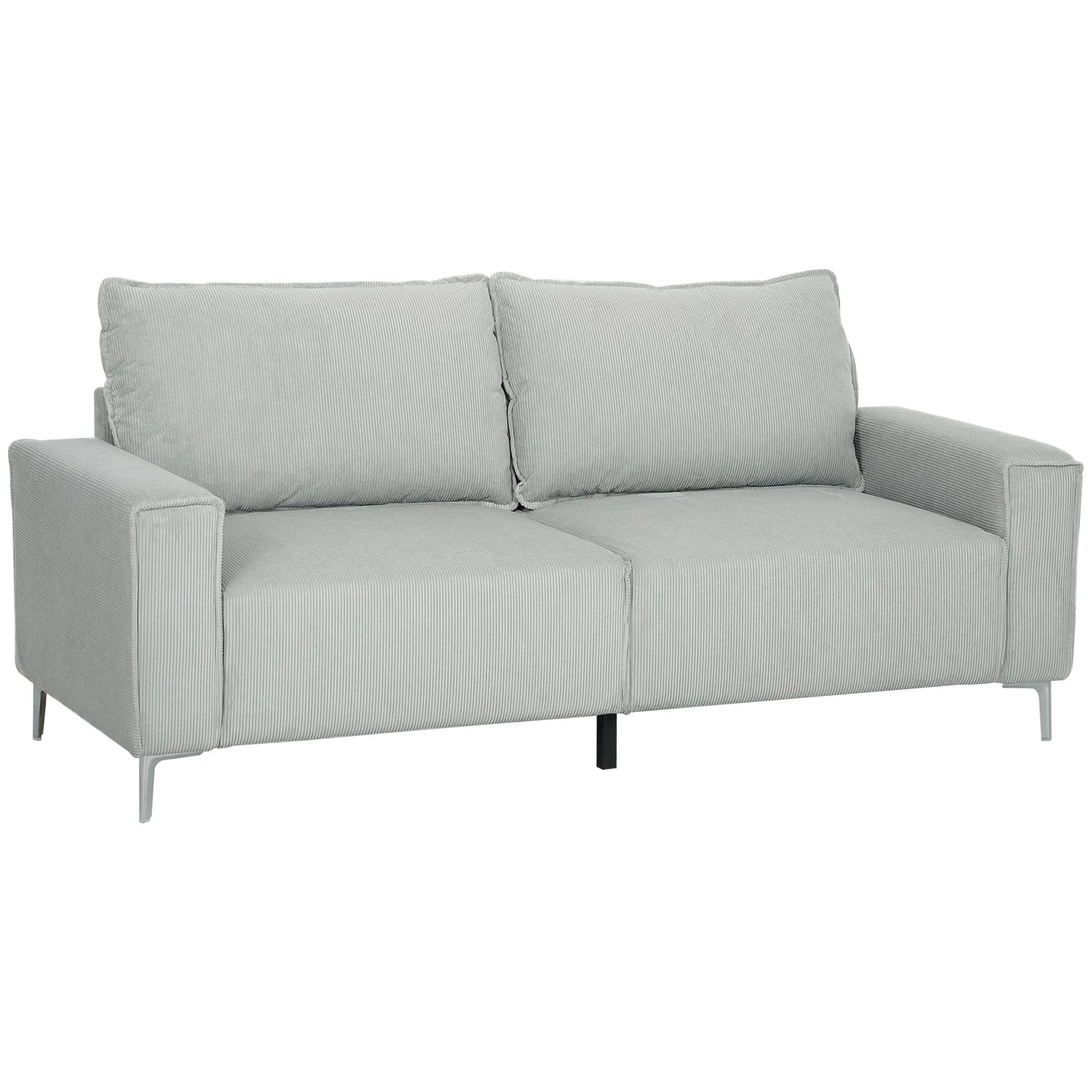 HOMCOM Three-Seater Corduroy - Light Grey