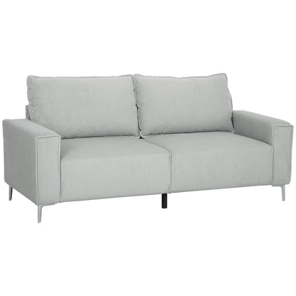 HOMCOM Three-Seater Corduroy - Light Grey