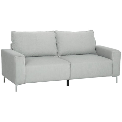 HOMCOM Three-Seater Corduroy - Light Grey