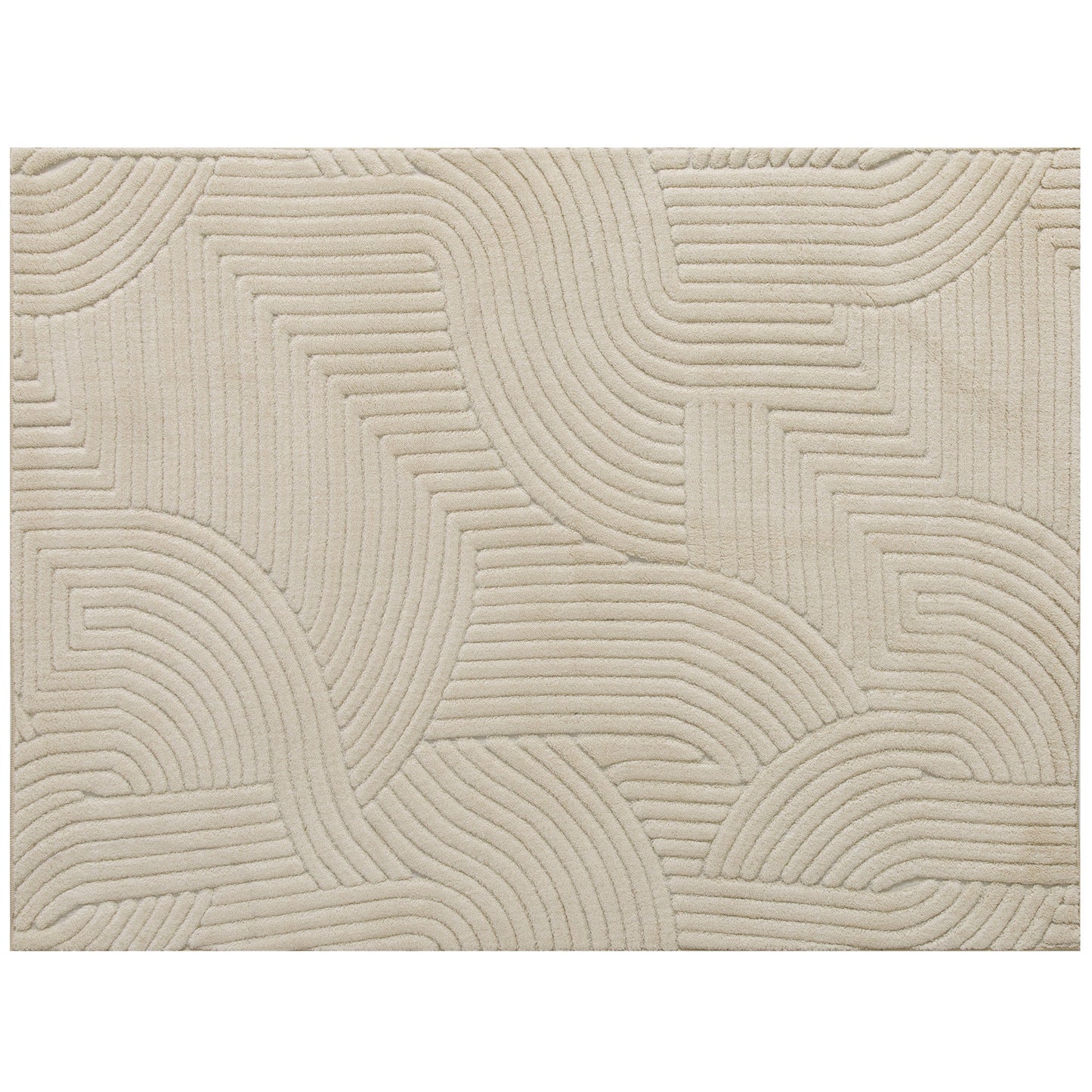 HOMCOM Modern Geometric Rug, Thick & Plush, Non-Slip, 230 x 160 cm â Cream, Living Room/Bedroom/Office