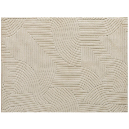 HOMCOM Modern Geometric Rug, Thick & Plush, Non-Slip, 230 x 160 cm â Cream, Living Room/Bedroom/Office