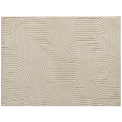 HOMCOM Modern Geometric Rug, Thick & Plush, Non-Slip, 230 x 160 cm - Cream, Living Room/Bedroom/Office
