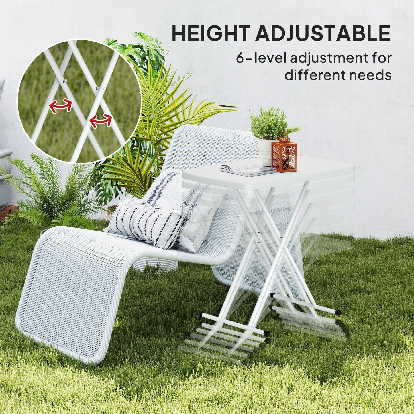 Outsunny Minimal Folding Outdoor Table - White