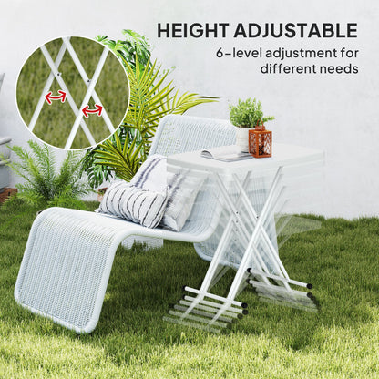 Outsunny Minimal Folding Outdoor Table - White