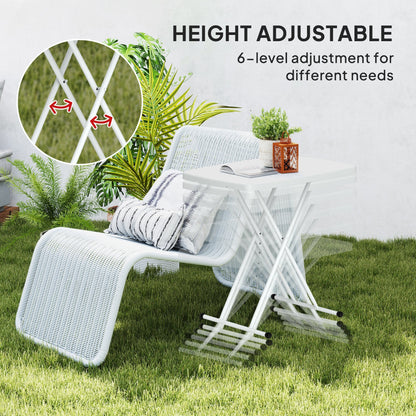 Outsunny Minimal Folding Outdoor Table - White