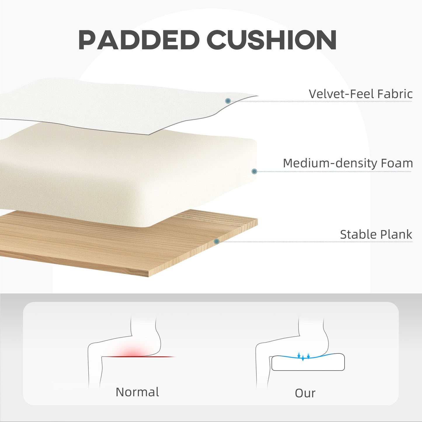 HOMCOM Velvet-Feel Office Chair with Adjustable Height and Wheels - Cream White