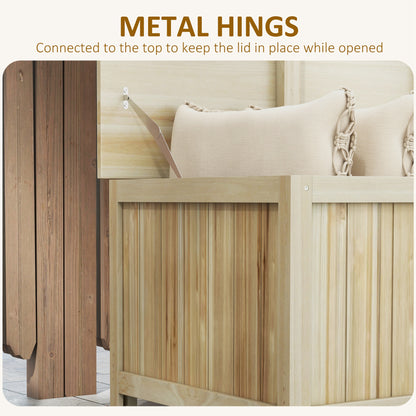 Outsunny 172 Litre Outdoor Storage Box, Wooden terrace Box Garden Storage Container, Natural