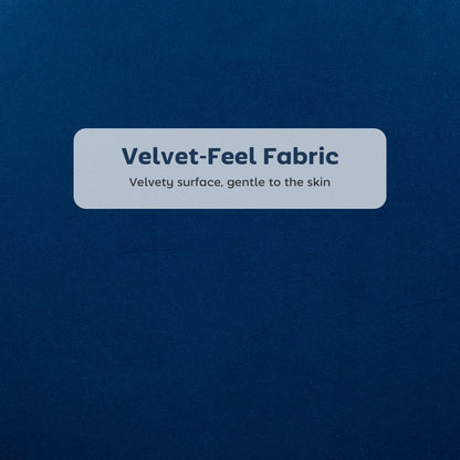 HOMCOM Set of Two Velvet-Feel Lotus Bar Stools - Dark Blue