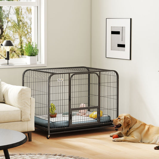 PawHut Heavy Duty Dog Crate,116 x 77 x 88 cm, Large Dog Cage for Small to Large Breeds