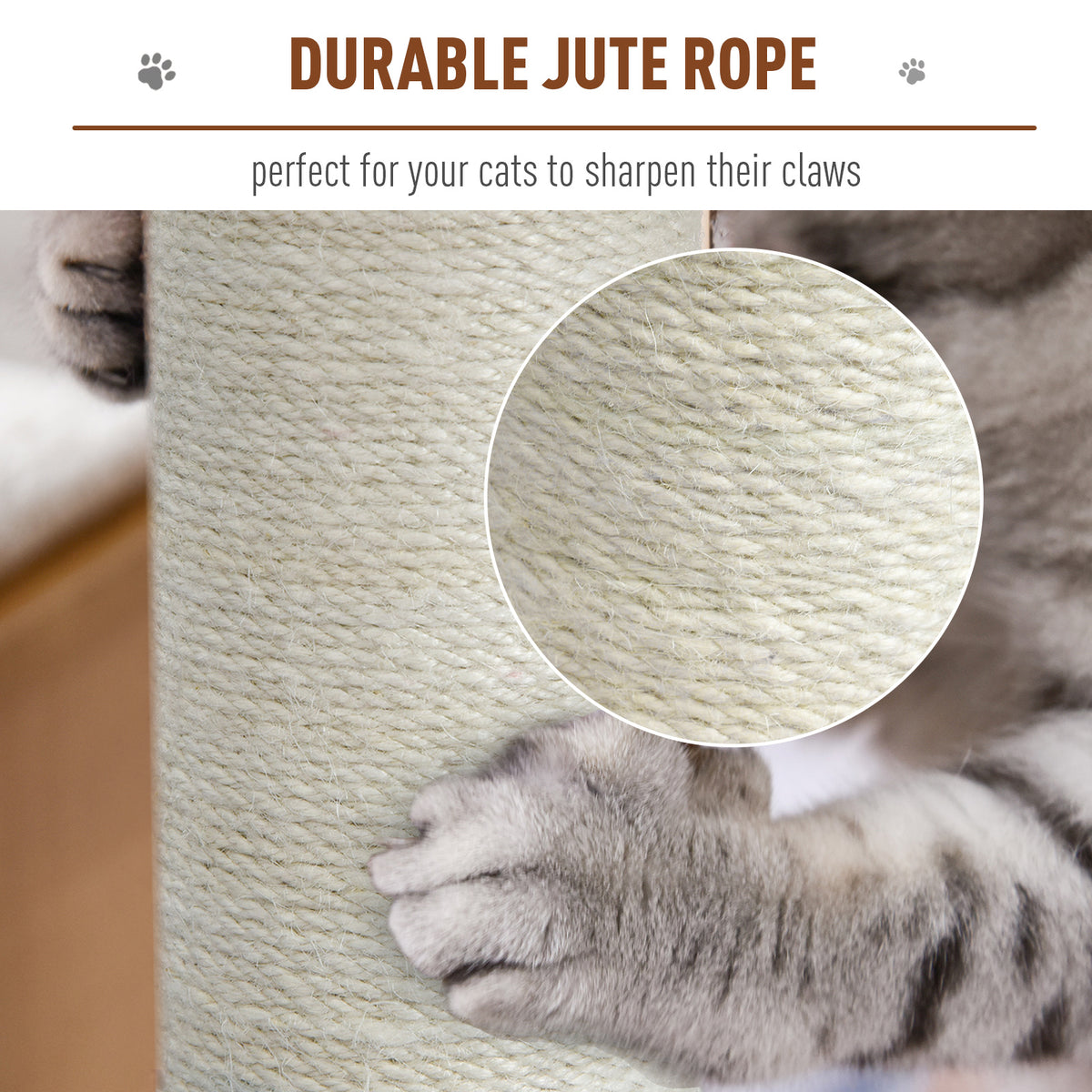 PawHut Cat Tree for Indoor Large Cats 113cm Kitten Tower Condo Jute Scratching Post Kitten Play House Activity Center Furniture