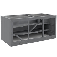 PawHut Wooden Hamster Cage, Small Animals Hutch with Tray, Openable Top, Exercise Play House Pen, 115L x 57W x 55Hcm, Grey