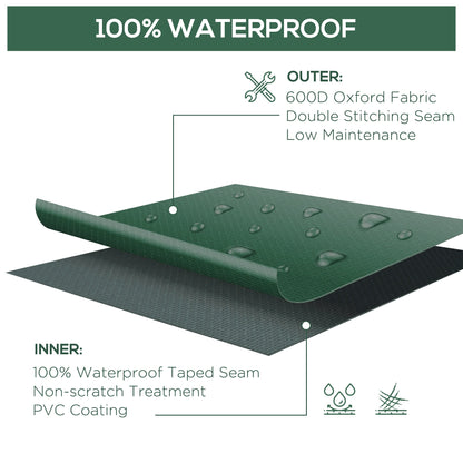 Outsunny Large Patio Garden Furniture Set Cover 600D Oxford Square Waterproof, 230 x 230 x 70 cm, Green