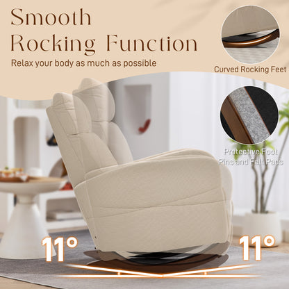HOMCOM Corduroy Rocking Armchair - Beige