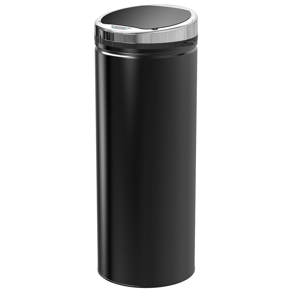 HOMCOM 50L Automatic Motion Sensor Rubbish Bin with Fingerprint Resistant, Stainless Steel, Black
