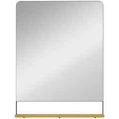 HOMCOM Wall Mirror with Wood Shelf - Black