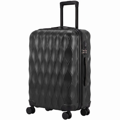 HOMCOM 2-Piece Luggage Set, ABS Hard Shell Carry On Suitcase Set with TSA Lock, USB Port, Spinner Wheels, 12/20 inch, Black