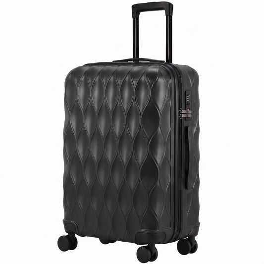 HOMCOM 2-Piece Luggage Set, ABS Hard Shell Carry On Suitcase Set with TSA Lock, Spinner Wheels, 12/20 inch, Black