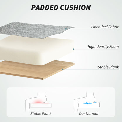 HOMCOM Linen-Look Double-Padded Office Chair - Grey