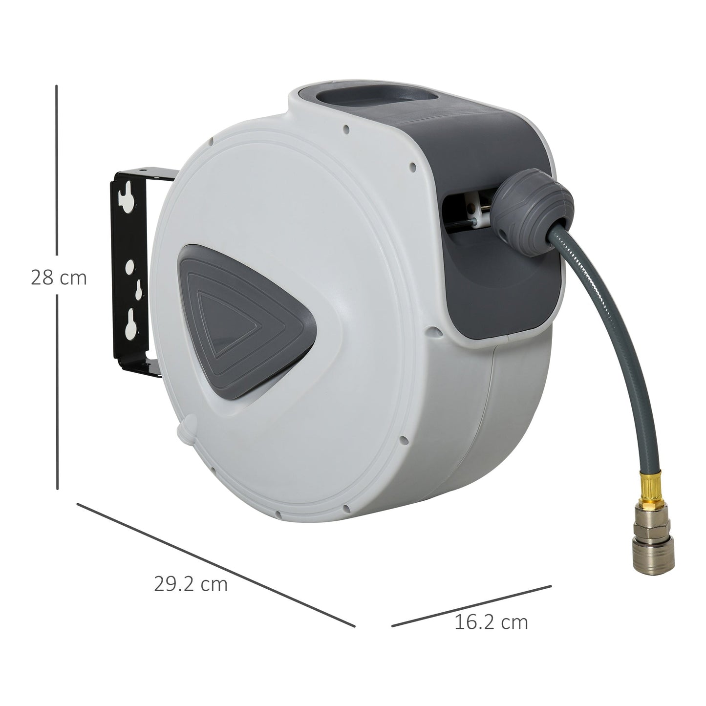 DURHAND Retractable Air Hose Reel 10m+ 90cm Hose Diameter 3/ 8" 9.5mm, Hose Connector 1/ 4" BSP, Wall Mount Auto Rewind Hose- Reel