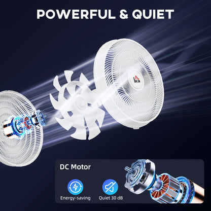 HOMCOM Pedestal Fan with Oscillating, Tilt, Adjustable Height, White