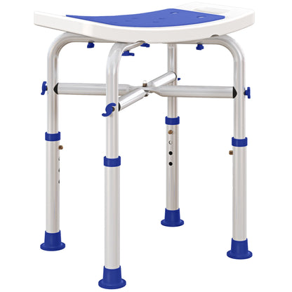 HOMCOM 44-51.5cm Aluminium Frame Shower/Bath Stool - White