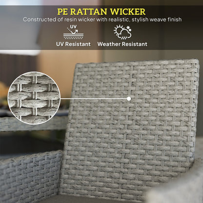 Outsunny Seven-Piece Rattan Dining Set - Grey