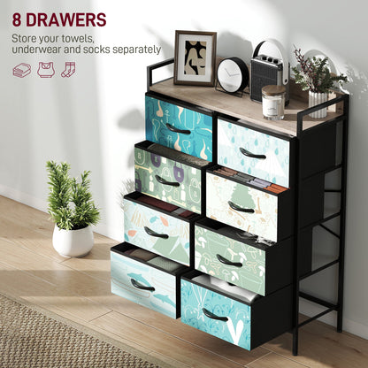 HOMCOM 8-Drawer Chest of Drawers - Blue