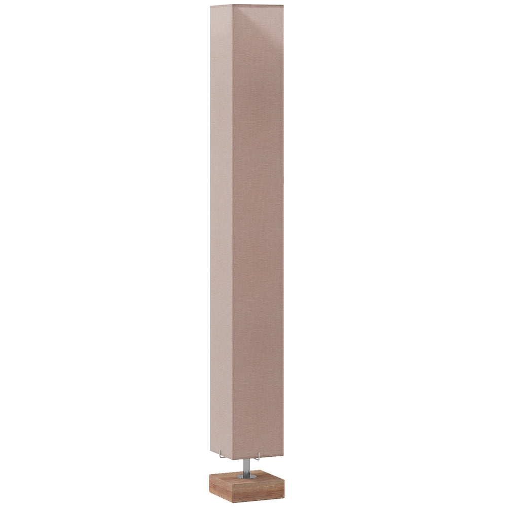 HOMCOM Floor Lamp, 120cm Standing Lamp with Linen Lampshade, Standard Light with Pine Wood Base for Living Room, Bedroom (Bulbs Not Included)