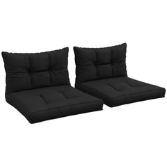 Outsunny 4-Piece Seat Cushions Back Pillows Replacement, Patio Chair Cushions Set for Indoor Outdoor, Black