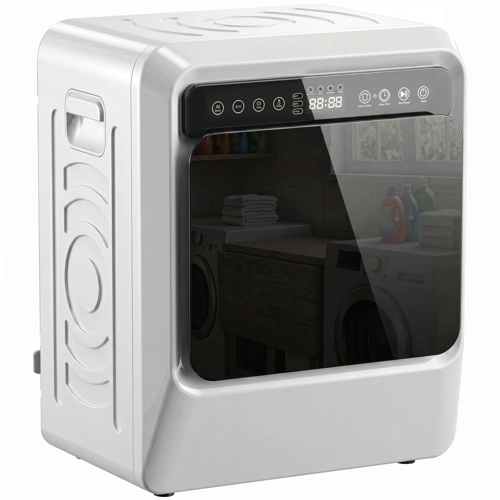HOMCOM 5kg Vented Tumble Dryer, 1000W Compact Tumble Dryer with Smart Drying, Freestanding Stackable Clothes Drying Machine