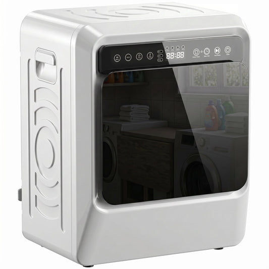 HOMCOM 5kg Vented Tumble Dryer, 1000W Compact Tumble Dryer with Smart Drying, Freestanding Stackable Clothes Drying Machine